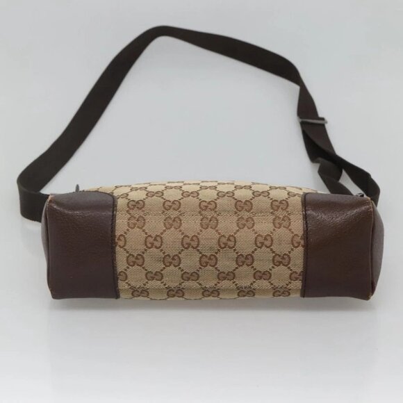 GUCCI GG Canvas Shoulder Bag Beige Silver - Picture 6 of 14